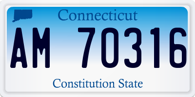 CT license plate AM70316