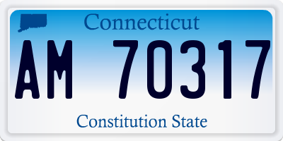 CT license plate AM70317
