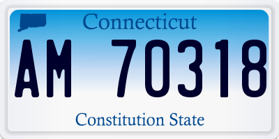 CT license plate AM70318