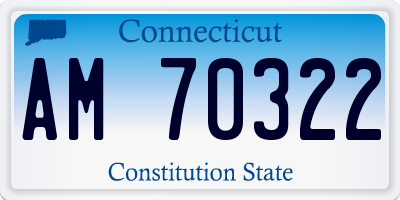 CT license plate AM70322