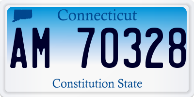 CT license plate AM70328