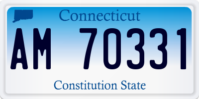 CT license plate AM70331