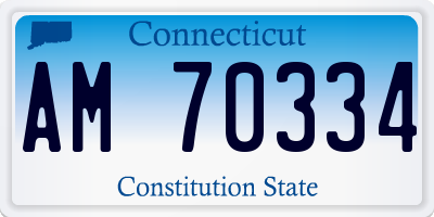CT license plate AM70334