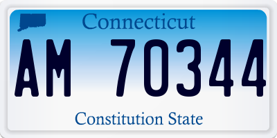 CT license plate AM70344