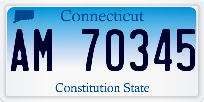 CT license plate AM70345