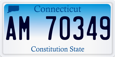CT license plate AM70349