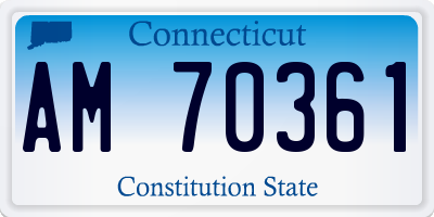 CT license plate AM70361