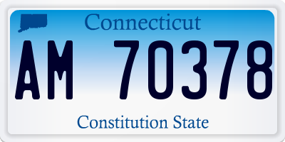 CT license plate AM70378