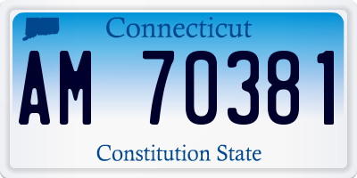 CT license plate AM70381