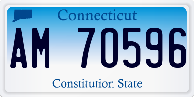 CT license plate AM70596