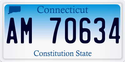 CT license plate AM70634