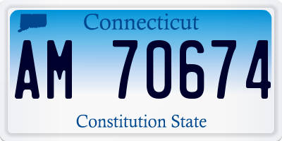 CT license plate AM70674