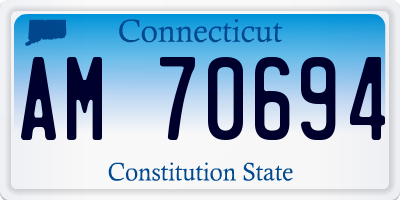 CT license plate AM70694