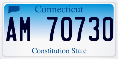 CT license plate AM70730