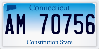 CT license plate AM70756