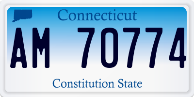 CT license plate AM70774