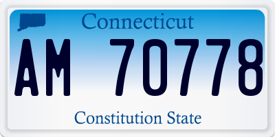 CT license plate AM70778