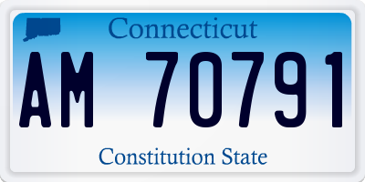 CT license plate AM70791