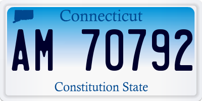 CT license plate AM70792