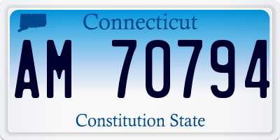 CT license plate AM70794