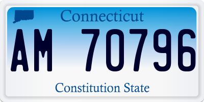 CT license plate AM70796