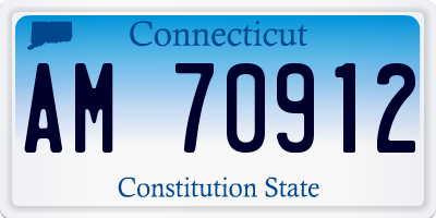 CT license plate AM70912