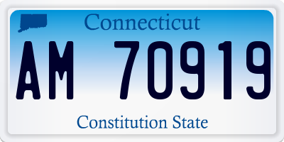 CT license plate AM70919