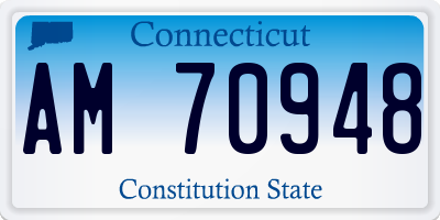 CT license plate AM70948