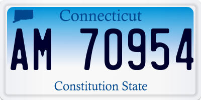 CT license plate AM70954