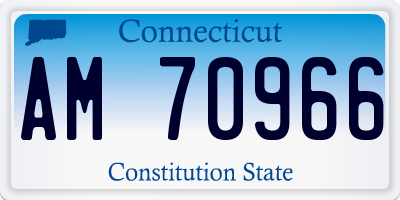 CT license plate AM70966
