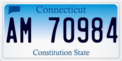 CT license plate AM70984