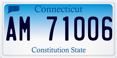 CT license plate AM71006