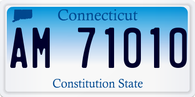 CT license plate AM71010