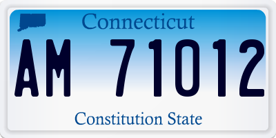 CT license plate AM71012