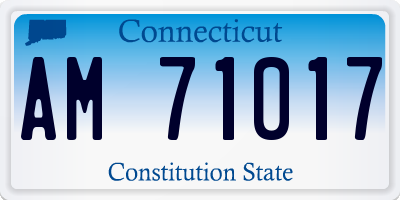 CT license plate AM71017