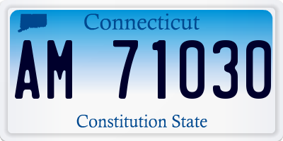 CT license plate AM71030