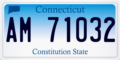CT license plate AM71032