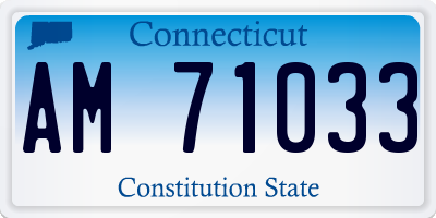 CT license plate AM71033