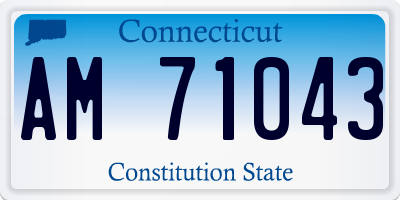 CT license plate AM71043