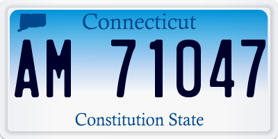 CT license plate AM71047