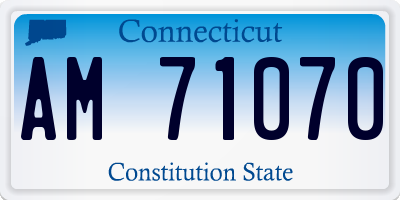 CT license plate AM71070