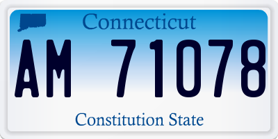 CT license plate AM71078