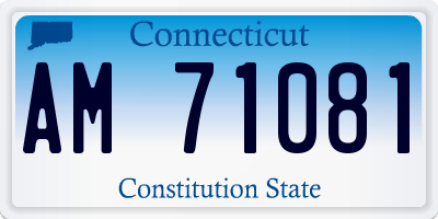 CT license plate AM71081