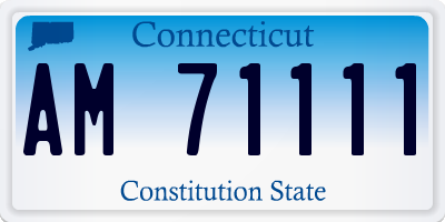 CT license plate AM71111