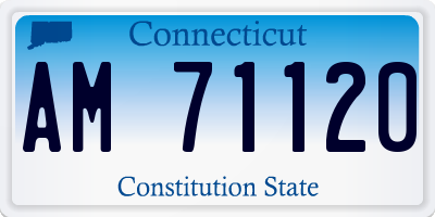 CT license plate AM71120