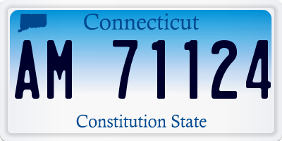 CT license plate AM71124