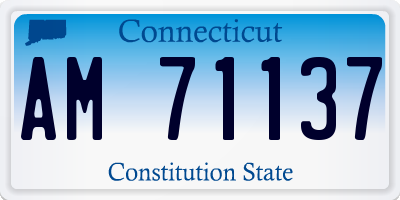 CT license plate AM71137