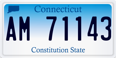 CT license plate AM71143