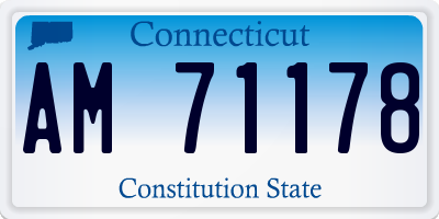 CT license plate AM71178