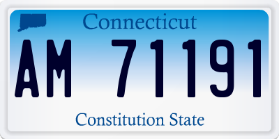 CT license plate AM71191